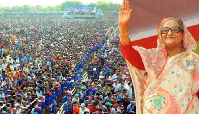 ময়মনসিংহে ভাষণ দিচ্ছেন প্রধানমন্ত্রী