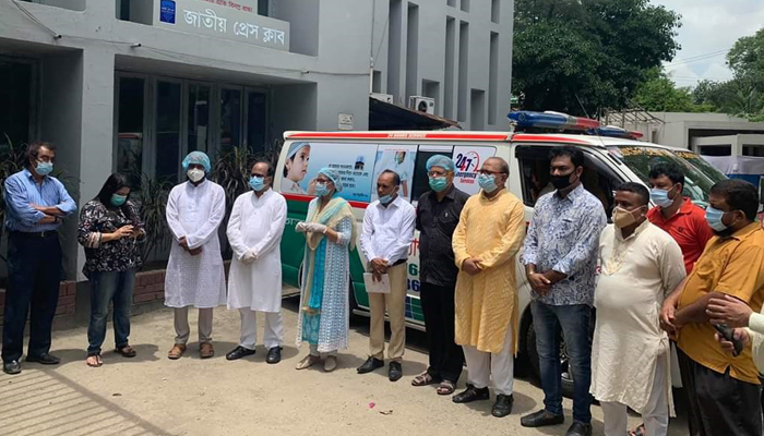 প্রেসক্লাবের সদস্য ও পরিবারবর্গের জন্য এ্যাম্বুলেন্স সেবা চালু
