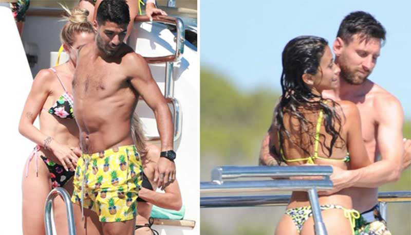 ঘুরতে গিয়ে বিতর্কে মেসি-সুয়ারেজ