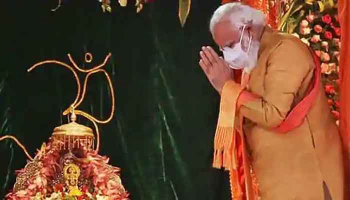 রামমন্দির ভিত্তিপ্রস্তর স্থাপনে ২৯ বছর পর অযোধ্যায় মোদী
