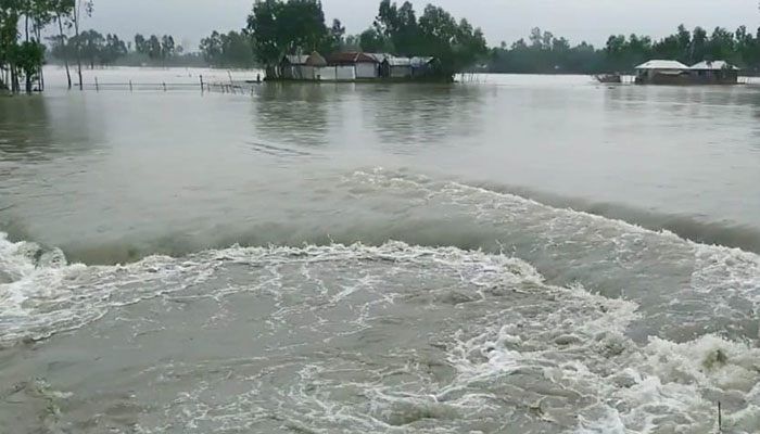 রেকর্ড বৃষ্টিতে কুড়িগ্রামে ফের বন্যা