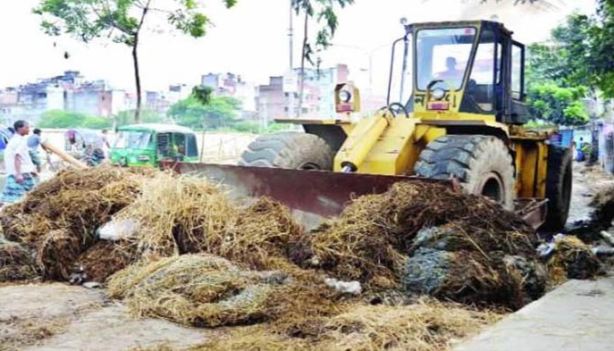 বৃষ্টিতে বর্জ্য-রক্ত মিলেমিশে একাকার, অপসারণ শুরু