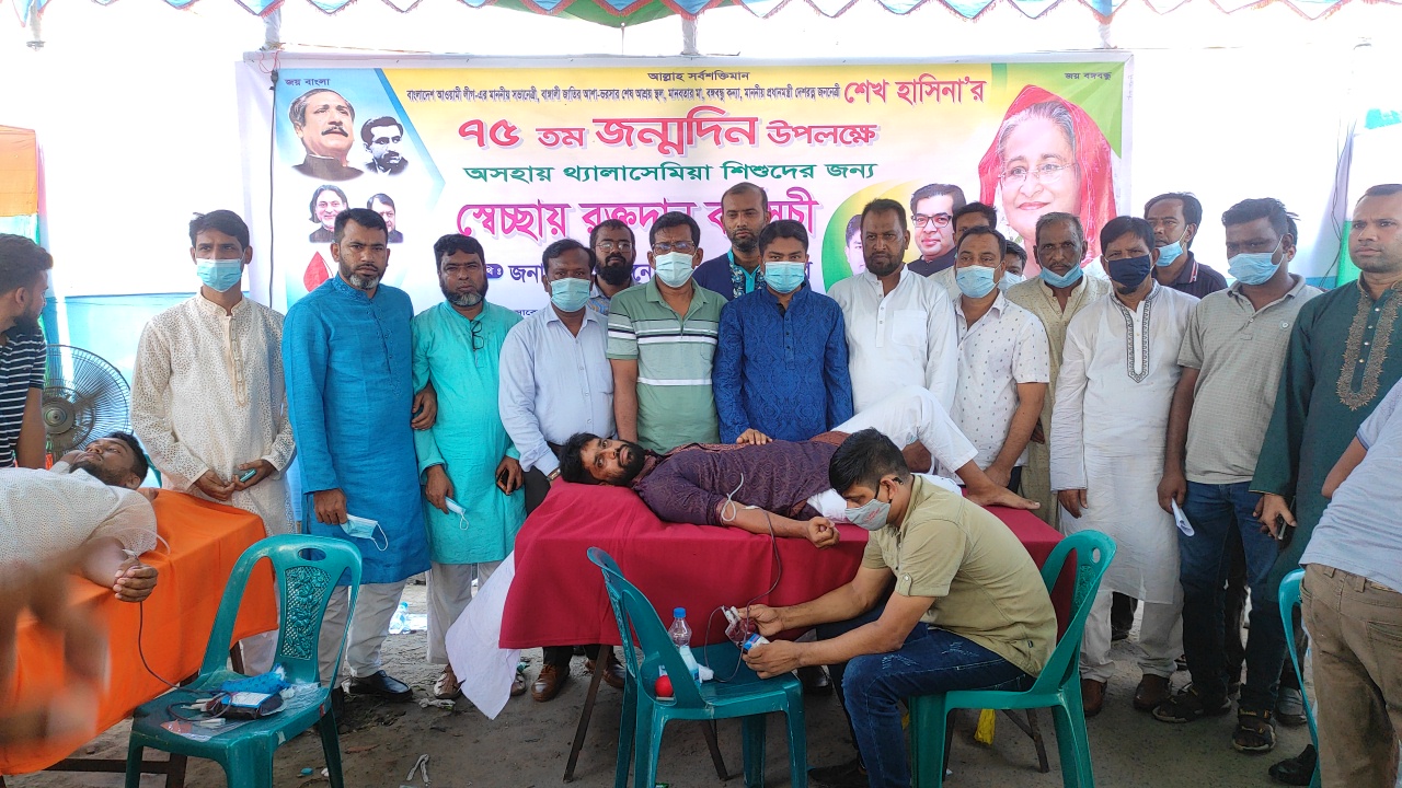 প্রধানমন্ত্রীর জন্মদিনে যশোরে থ্যালাসেমিয়া আক্রান্ত ৭৫ শিশুকে রক্তদান