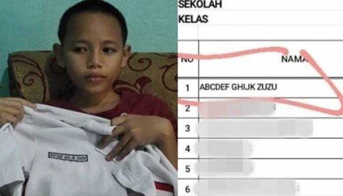 অদ্ভুত নামের বিড়ম্বনায় ইন্দোনেশিয়ার ১২ বছরের বালক