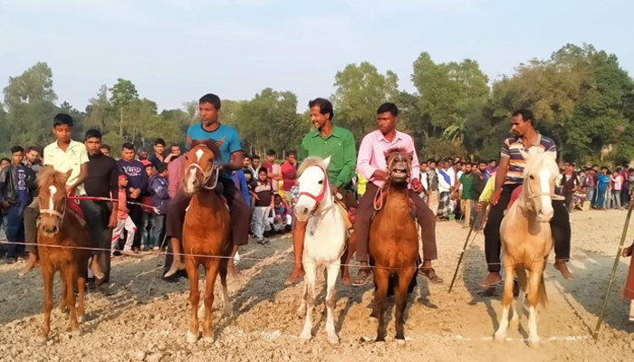 টাঙ্গাইলে ঐতিহ্যবাহী ঘোড়দৌড় প্রতিযোগিতা