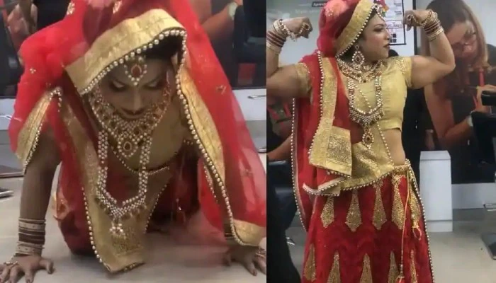 বিয়ের পোশাকে পুশআপ কনের, ভিডিও ভাইরাল (ভিডিও)