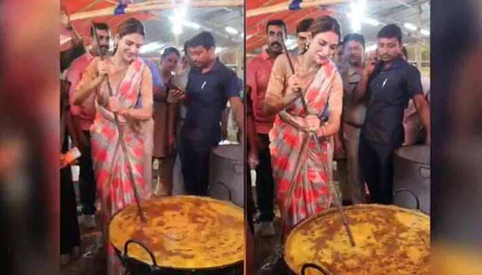 কালী মন্দিরে ভোগ রাঁধলেন নুসরাত জাহান