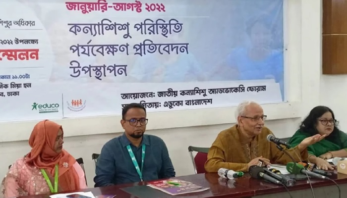 আট মাসে ধর্ষণের শিকার ৫৭৪ কন্যাশিশু