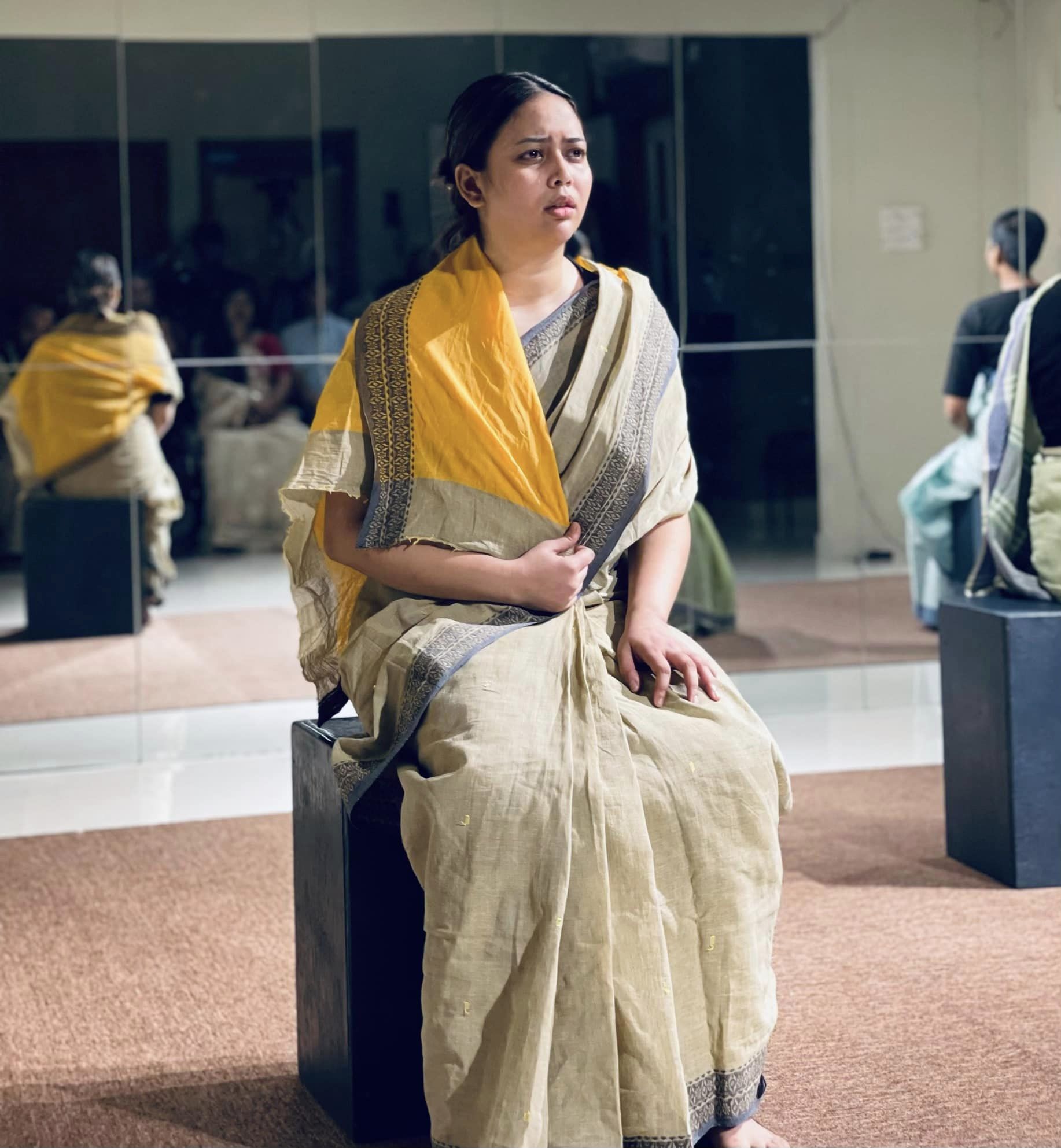 মঞ্চে অভিনয় করে উচ্ছ্বসিত ভাবনা