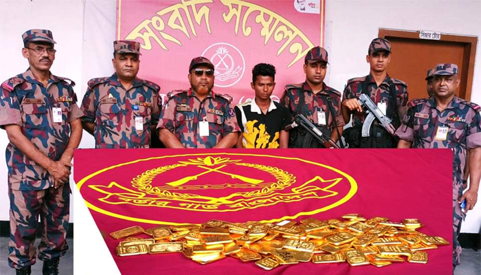 যশোর সীমান্তে সাড়ে ১২ কেজি স্বর্ণসহ আটক ১