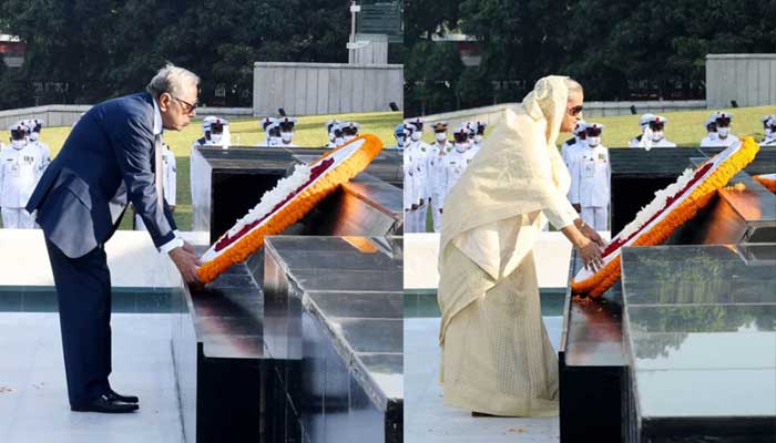 শিখা অনির্বাণে রাষ্ট্রপতি-প্রধানমন্ত্রীর শ্রদ্ধা