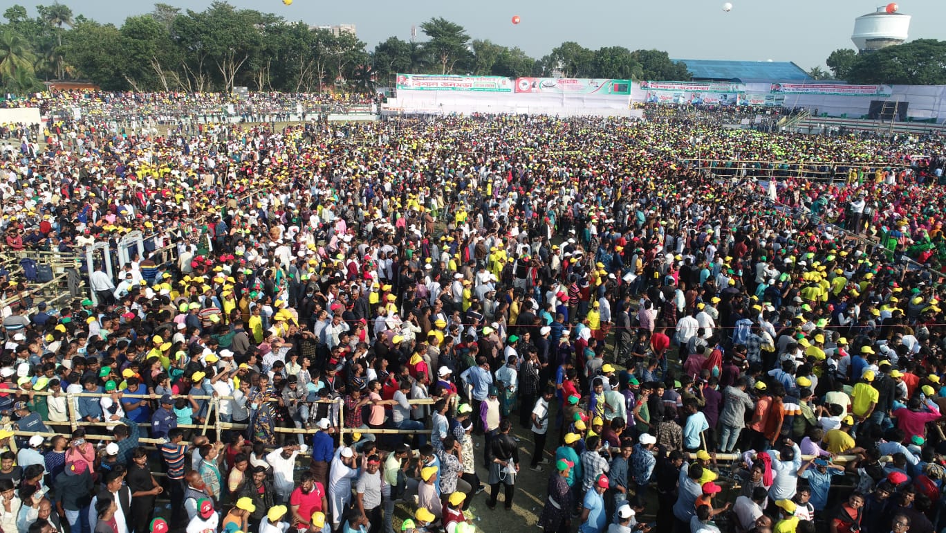 যশোরে প্রধানমন্ত্রীর জনসভা জনসমুদ্র