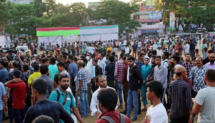 একদিন আগেই সমাবেশস্থলে বিএনপি নেতাকর্মীরা