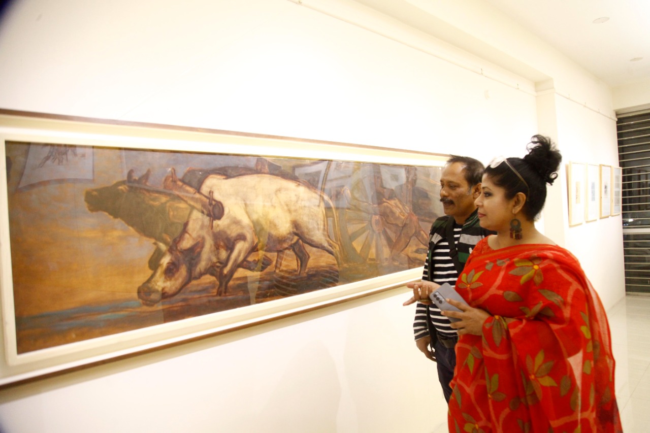 গ্যালারি চিত্রকে শিল্পাচার্যর দুর্লভ ছবির প্রদর্শনী ‘সংগ্রাম’