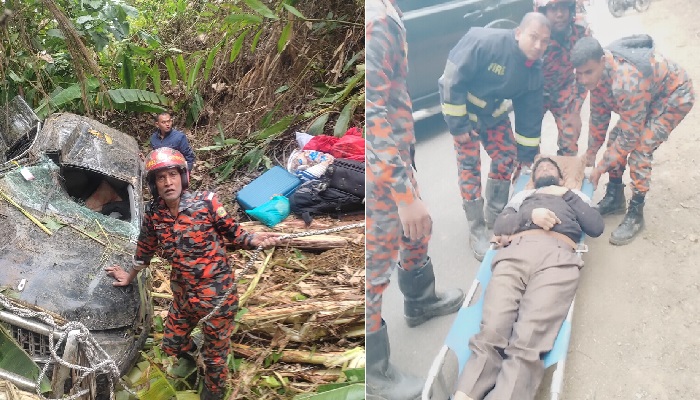 ডিম পাহাড়ের গভীর খাদে পড়ে আহত ৫