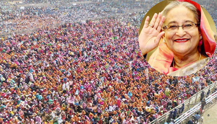 জনসমুদ্র রাজশাহী, সভাস্থল কানায় কানায় পূর্ণ