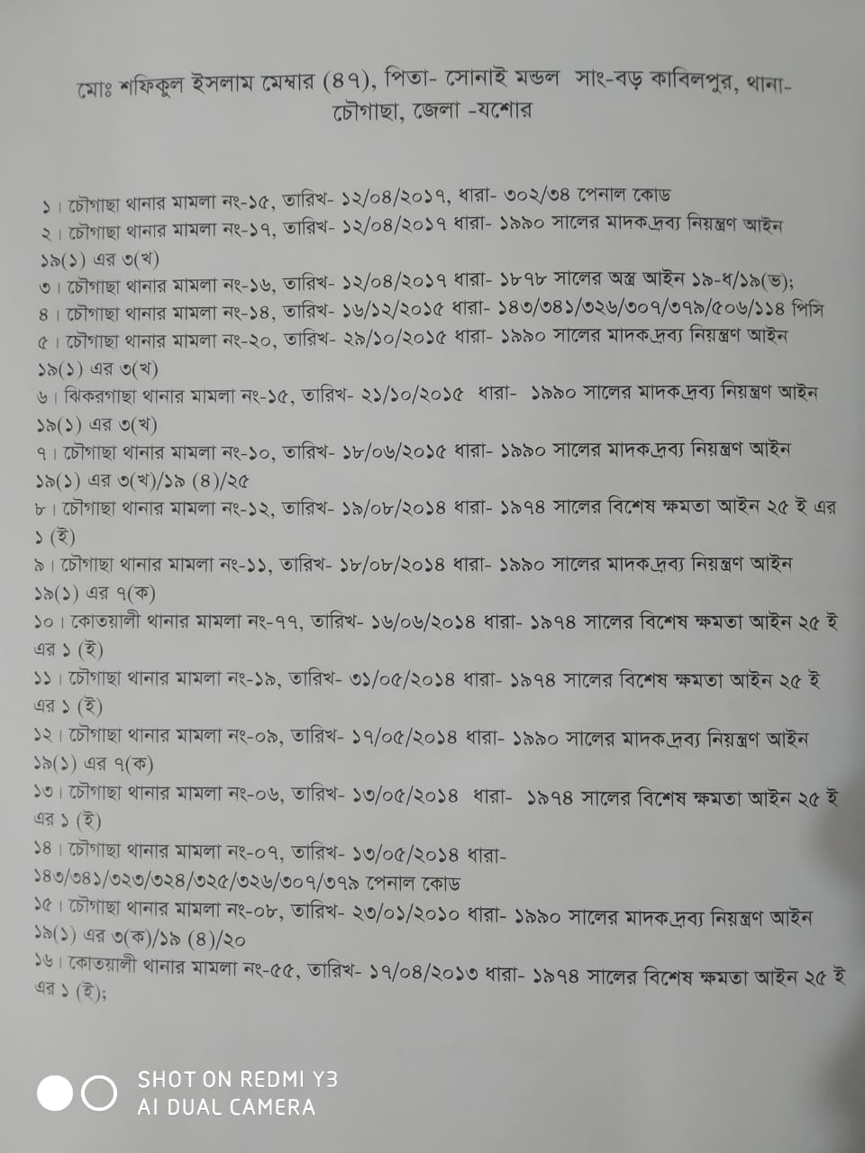 যশোরে পুলিশের অনুষ্ঠানে অতিথি ১৬ মামলার আসামি
