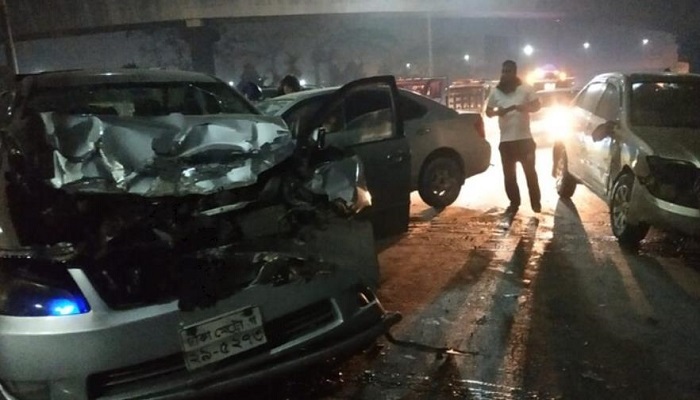 রাজধানীর কুড়িলে ৩ প্রাইভেটকারের সংঘর্ষ, আহত ২