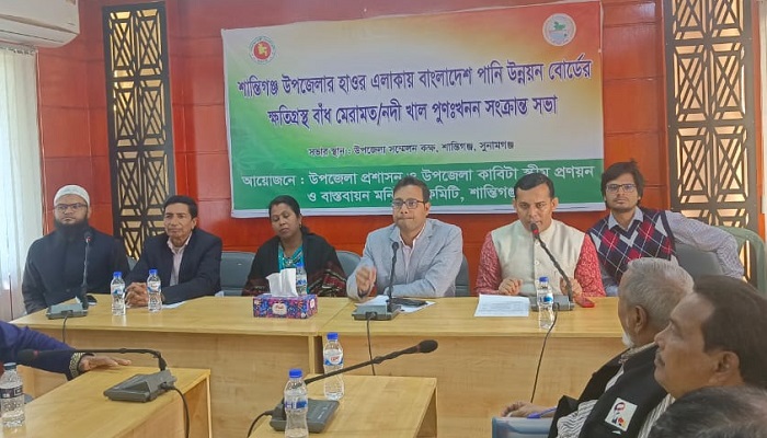 হাওরে ফলস রক্ষা বাঁধের কাজ ৬৫ ভাগ সম্পন্ন