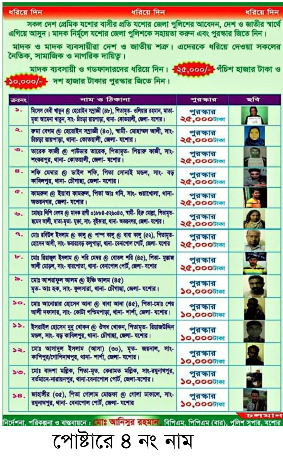 যশোরে পুলিশের অনুষ্ঠানে অতিথি ১৬ মামলার আসামি