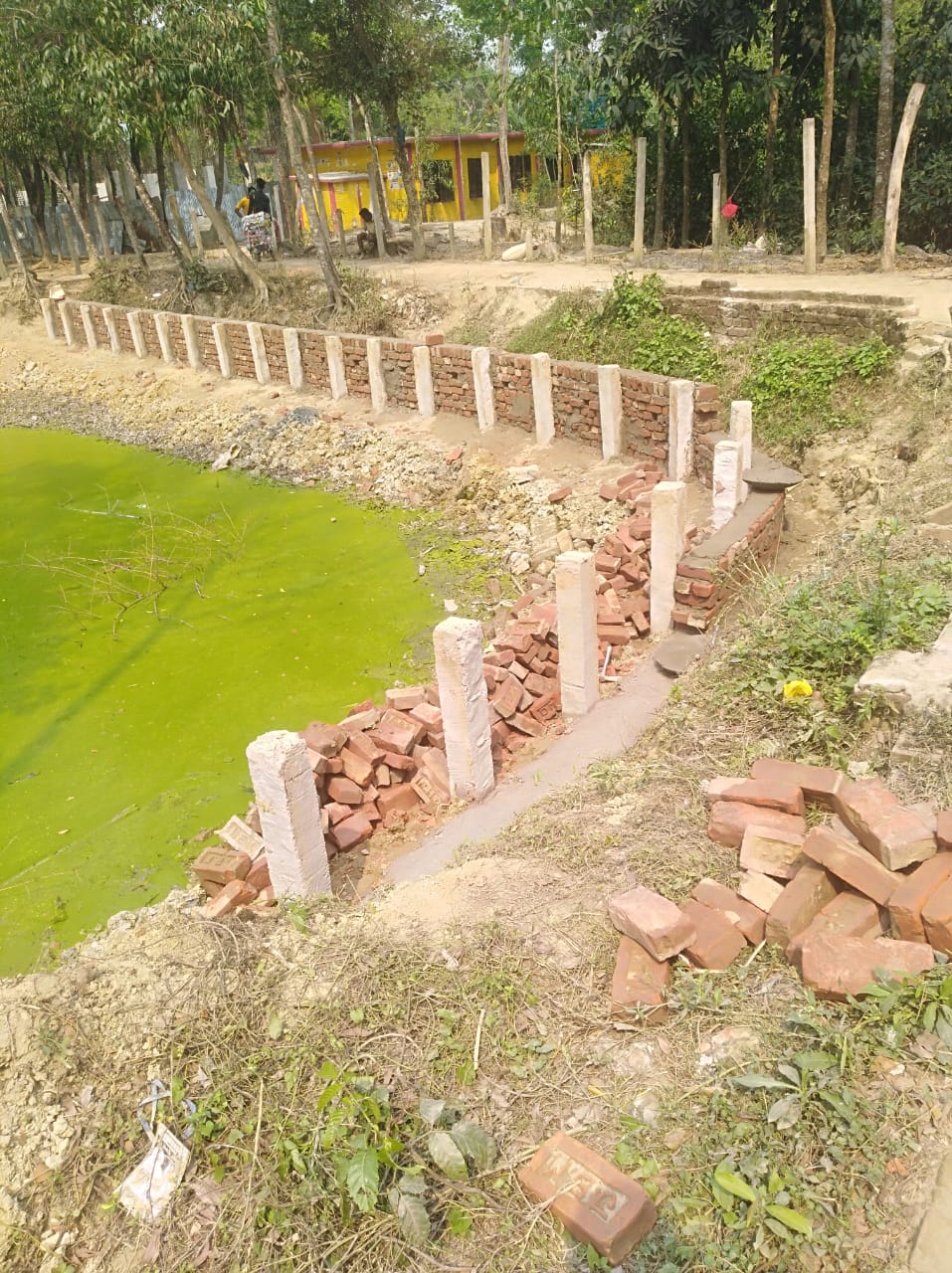 বাঁশখালীতে সড়কের পুরান ইট তুলে প্লাসাইডিং কাজে ব্যবহার!
