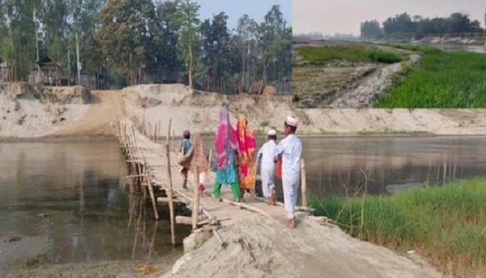 শেরপুরে একটি সেতুর অভাবে ১৫ গ্রামের মানুষের দুর্ভোগ