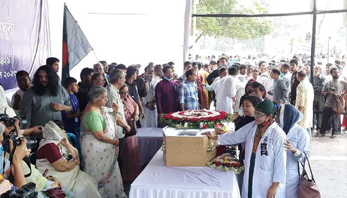 শহীদ মিনারে জাফরুল্লাহ চৌধুরীকে শেষ শ্রদ্ধা