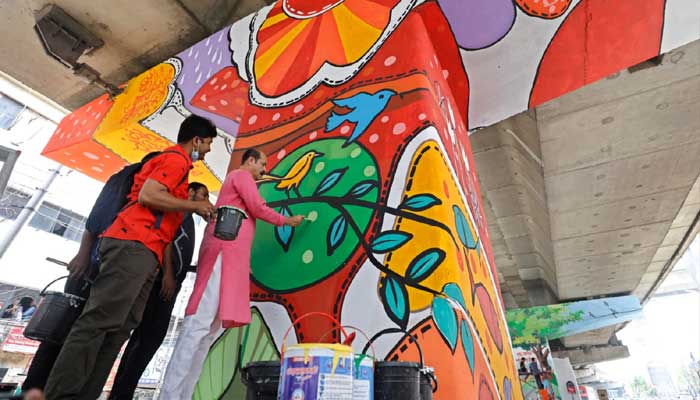মগবাজারে দৃষ্টিনন্দন গ্রাফিতি আর্ট উদ্বোধন