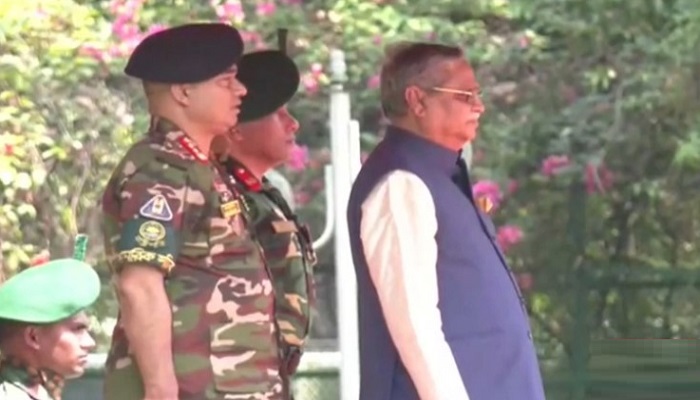 বঙ্গভবনে রাষ্ট্রপতি মো. সাহাবুদ্দিনকে গার্ড অব অনার