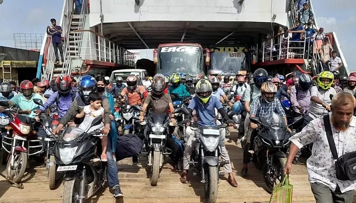 মোটরসাইকেল পারাপারে শিমুলিয়ায় ফেরি সার্ভিস শুরু মঙ্গলবার