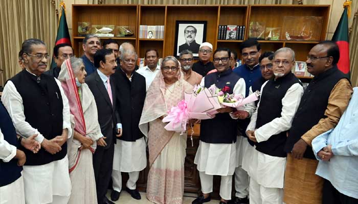 ৪২তম স্বদেশ প্রত্যাবর্তন দিবসে প্রধানমন্ত্রী শেখ হাসিনাকে আ.লীগ নেতাদের শুভেচ্ছা