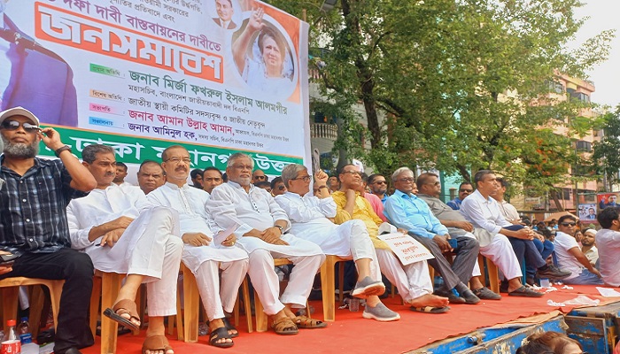শ্যামলীতে বিএনপির সমাবেশ চলছে