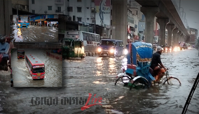 মিরপুর-১০, রোকেয়া সরণীতে জলাবদ্ধতা