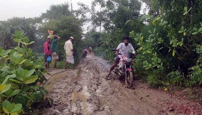 সড়কই যেনো গ্রামবাসীর ভোগান্তি!