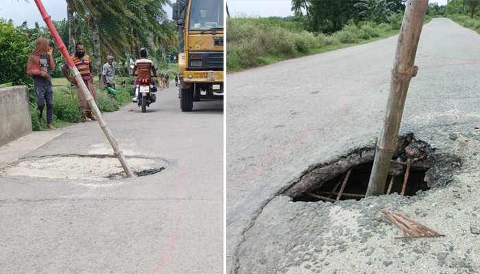কালীগঞ্জে ভাঙা ব্রিজে ঝুঁকিপূর্ণ চলাচল
