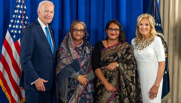 জো বাইডেনের সংবর্ধনা অনুষ্ঠানে প্রধানমন্ত্রী