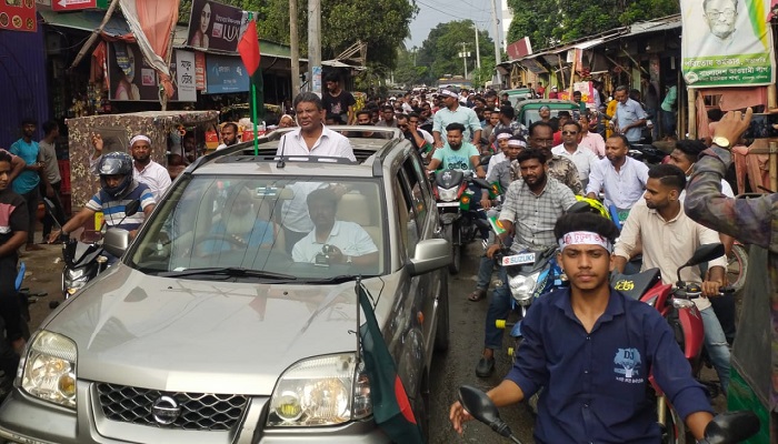 মানিকগঞ্জ-২ আসনে টুটুলের বিশাল মোটরসাইকেল শো-ডাউন