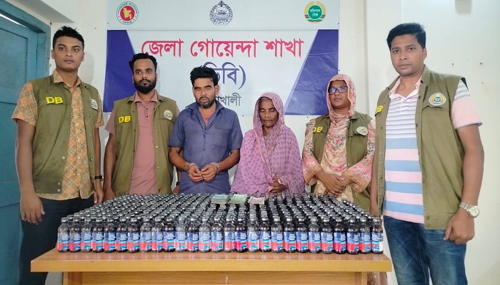 পটুয়াখালীতে চারশ বোতল ফেনসিডিলসহ জামাই-শাশুড়ি আটক
