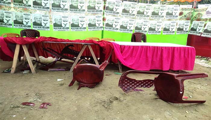 সরিষাবাড়িতে স্বতন্ত্র প্রার্থীর অফিসে হামলা ভাঙচুর: আহত ১০