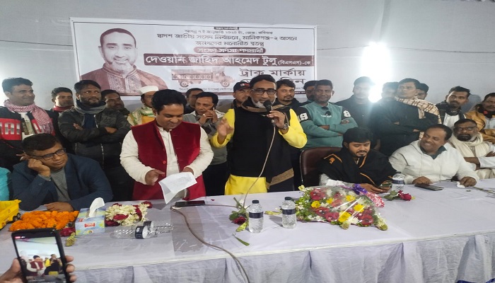 স্বতন্ত্র প্রার্থী আ.লীগ নেতা টুলুর নির্বাচনী গণসংযোগে জনতার ঢল