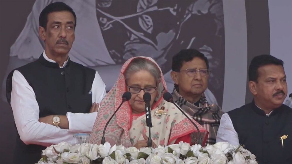 নারায়ণগঞ্জের জনসভায় প্রধানমন্ত্রী