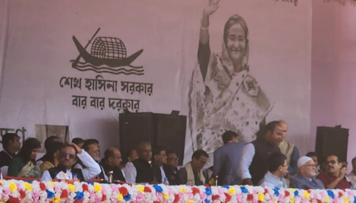 কলাবাগান মাঠে আ. লীগের নির্বাচনী জনসভা শুরু