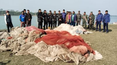 বাবুগঞ্জে যৌথ অভিযানে ২১ লক্ষ ৪১ হাজার ৫০০ টাকার জাল জব্দ 