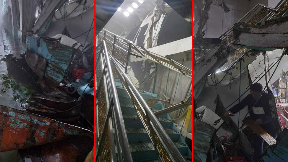 ঘন কুয়াশায় মাঝ নদীতে লঞ্চ-কোস্টার জাহাজ সংঘর্ষ