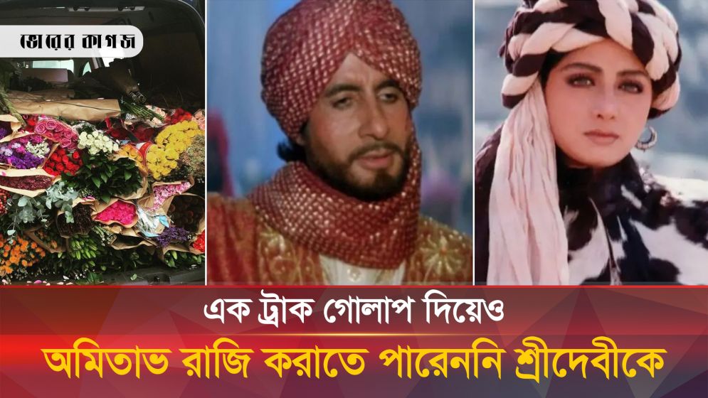 ৩২ বছর পর জানা গেলো অমিতাভের শ্রীদেবীকে গোলাপ পাঠানোর কারণ