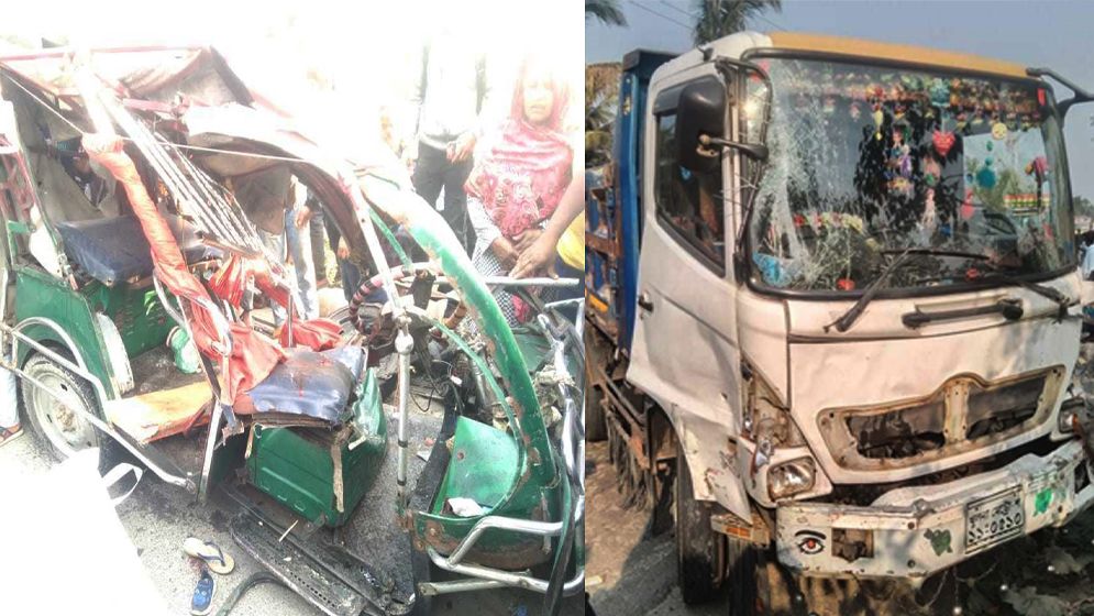 ট্রাক-ইজিবাইক সংঘর্ষে নিহতের সংখ্যা বেড়ে ৫