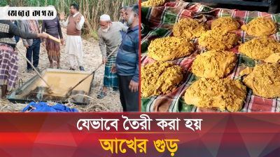 আখের গুড় তৈরির ব্যস্ততা বাবুগঞ্জের চাষীরা