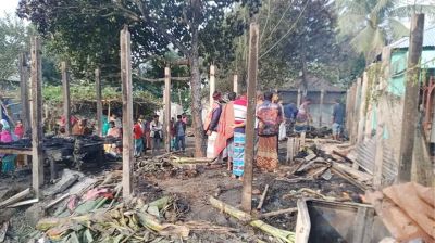 শেরপুর আগুনে পুড়ে দাদি ও নাতির মৃত্যু