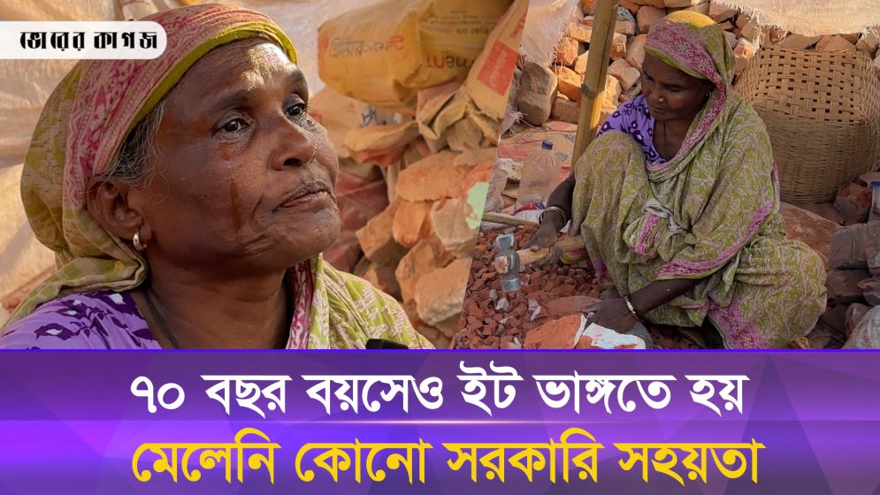 নারী দিবসেও ইট ভাঙ্গছে ৭০ বছর বয়সী আমেনা, এখানেও দিতে হয় পুলিশকে চাঁদা