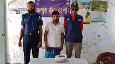 মনপুরায় ফের গাঁজাসহ মাদক কারবারি মিজান আটক